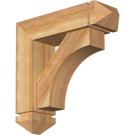 Westlake Arts And Crafts Rough Sawn Bracket W/ Offset Brace, Western Red Cedar, 6W X 20D X 20H